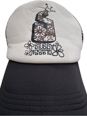 Stussy Classic Crown Logo Floral Mesh Trucker Hat